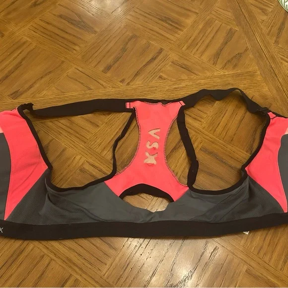 VSX Pink and Gray Incredible Sports Bra Front Zipper Victoria’s Secret - Picture 2 of 4